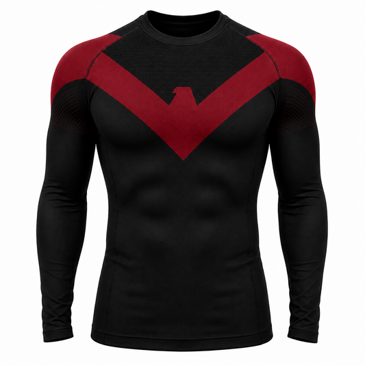 Nightwing Compression Shirt Long Sleeve Red