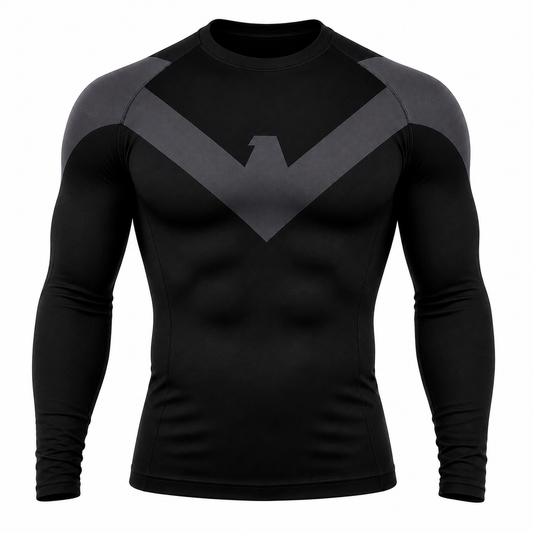Nightwing Compression Shirt Long Sleeve Grey